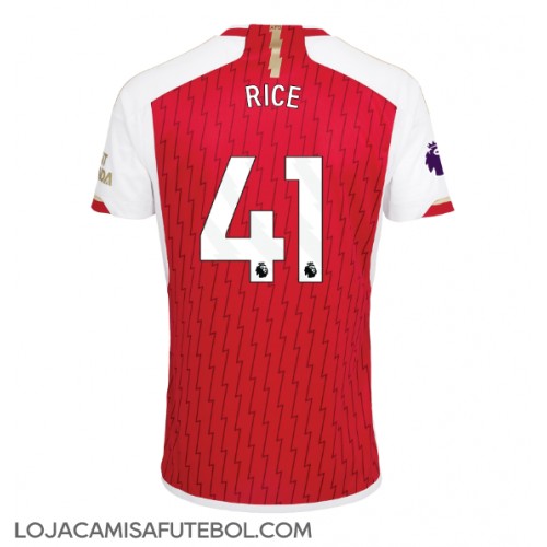 Camisa de Futebol Arsenal Declan Rice #41 Equipamento Principal 2023-24 Manga Curta